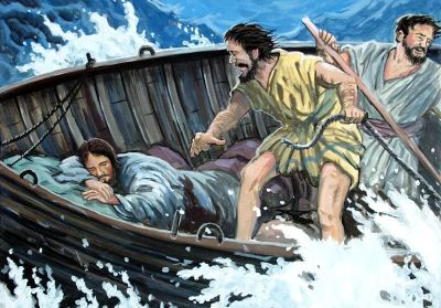 Jesus asleep in the boat