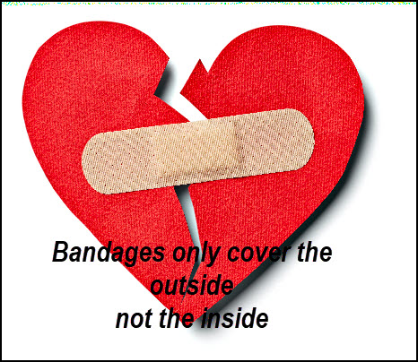 bandages only cover the outside
